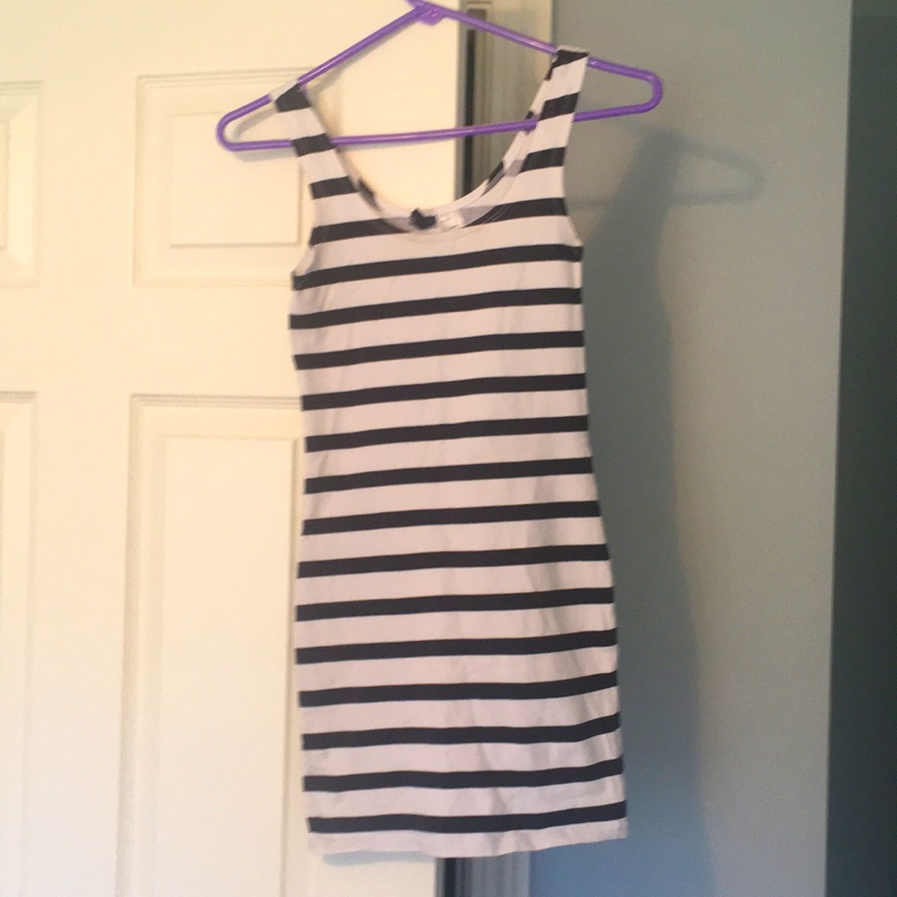 Black & White Striped Mini Dress